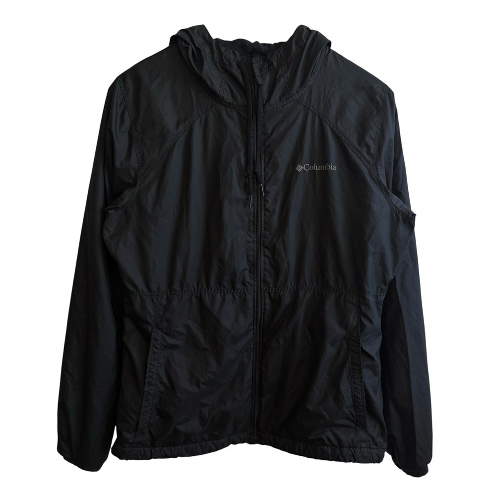 Columbia Black Full Zip‎ Fleece Lined Hoodie Jacket With Pockets Size S #344